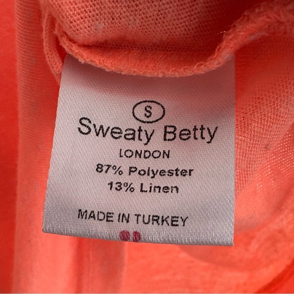 Sweaty Betty Will Sweat for Rosé Tee Bright Orange Cropped T-Shirt Size Small - Picture 4 of 5